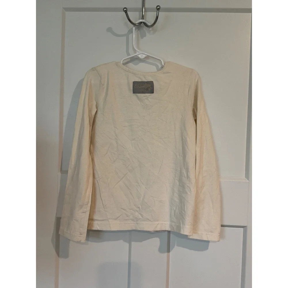 Eleanor Rose Girls Cream Lace Ruffle Button Front Cardigan Priscilla Size 6-7